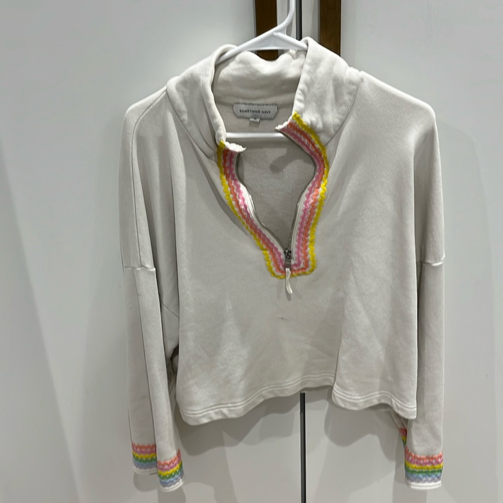 Something Navy brand half zip sweatshirt-size medium